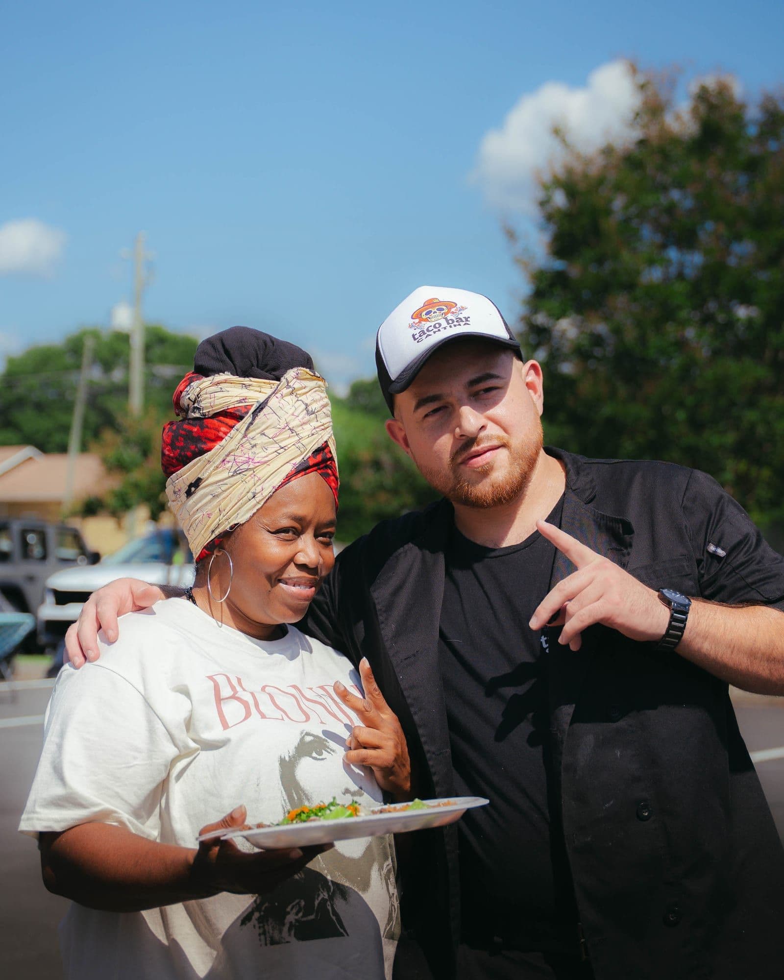 Catering: a guest with the chef